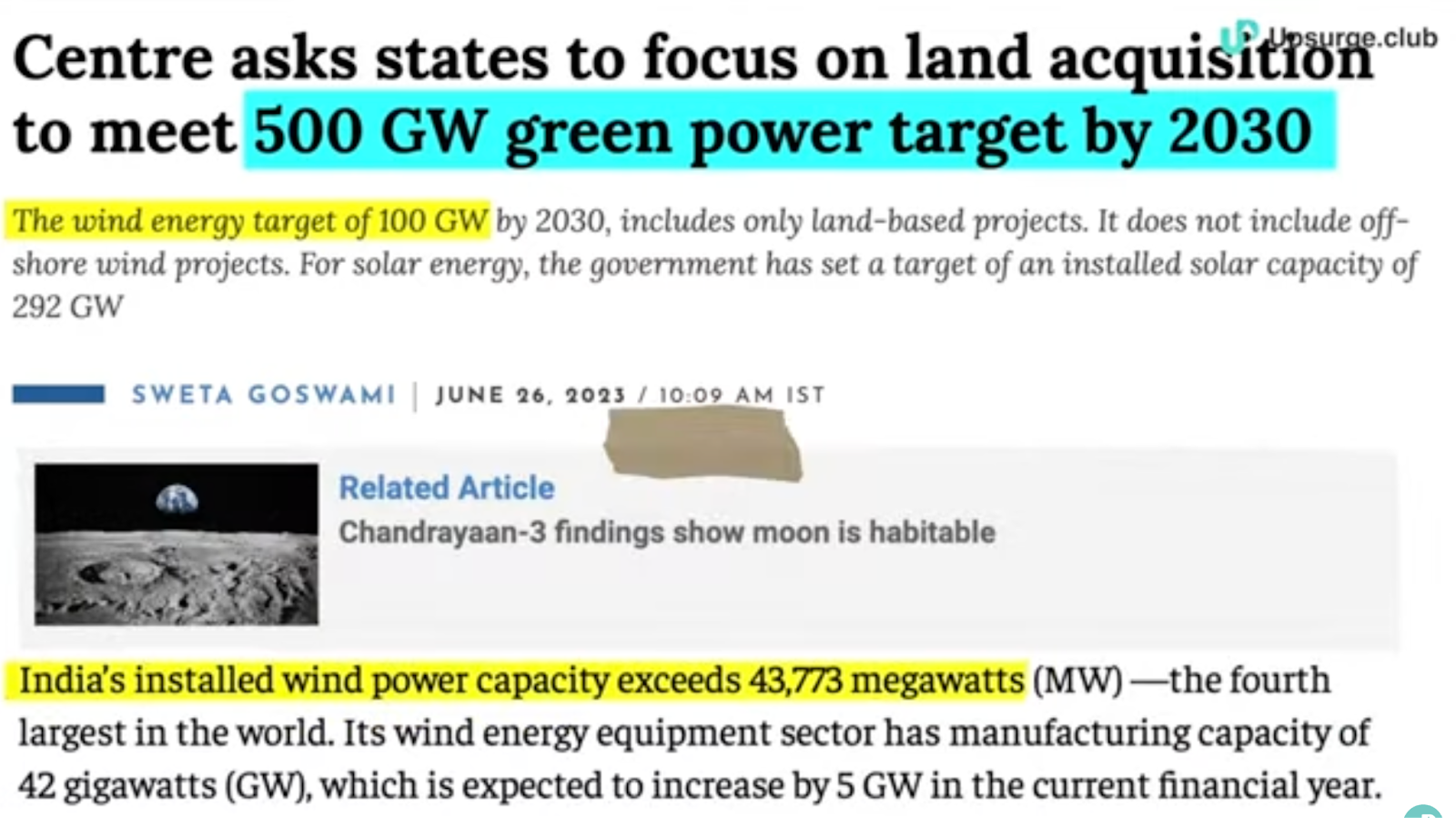 Centre's wind energy target